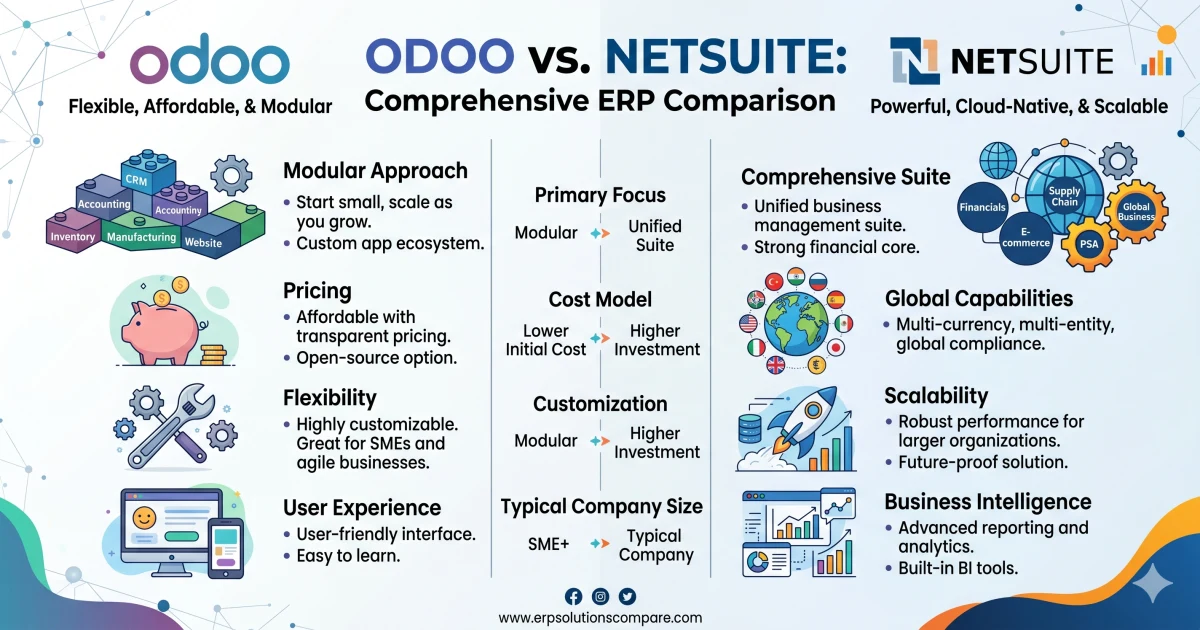 Odoo vs NetSuite — comprehensive ERP comparison